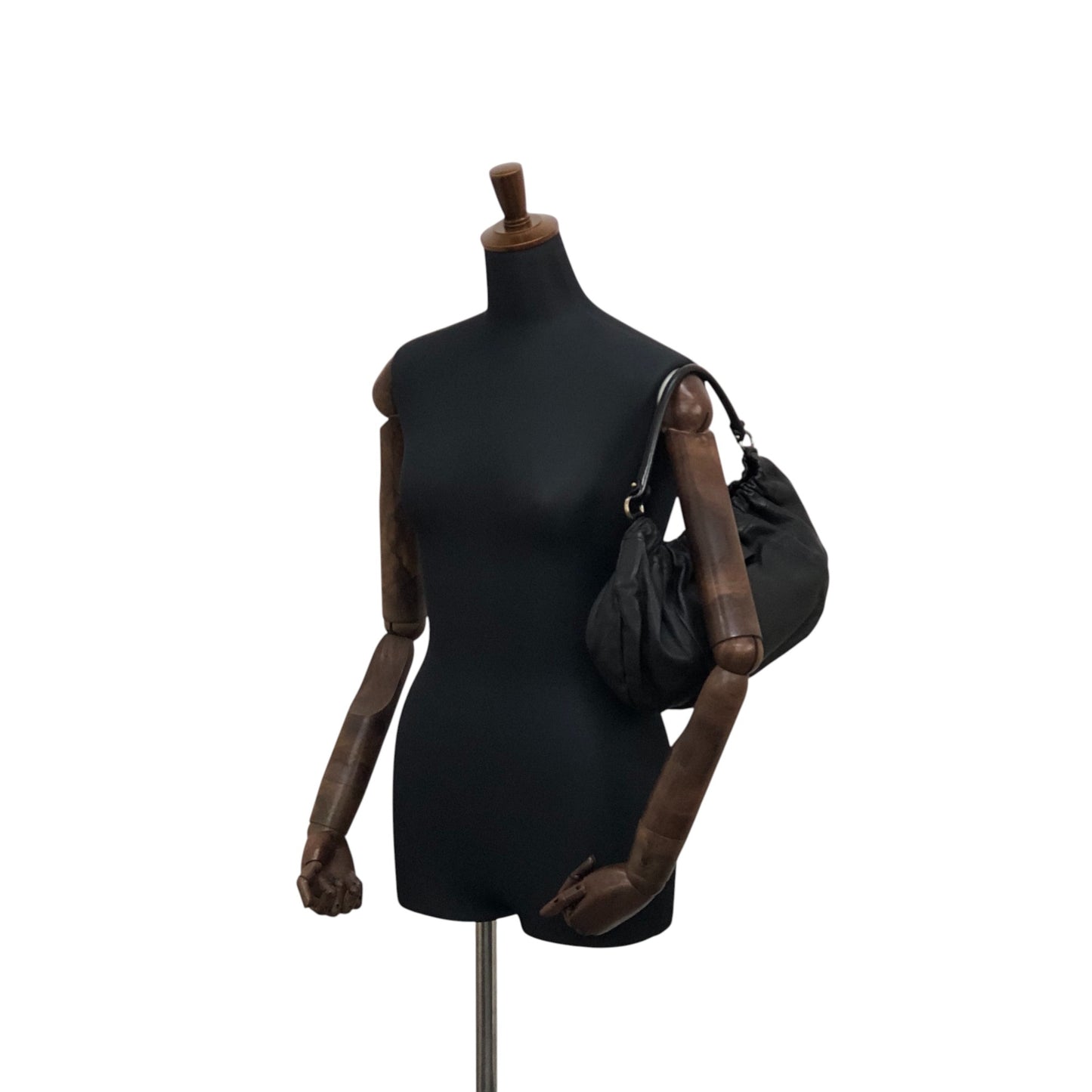 Salvatore Ferragamo Vala Ribbon Shoulder bag Hobobag Black Vintage bgm738