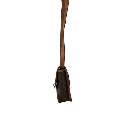 CELINE Macadam Logo Shoulder bag Brown Vintage ajpy3m