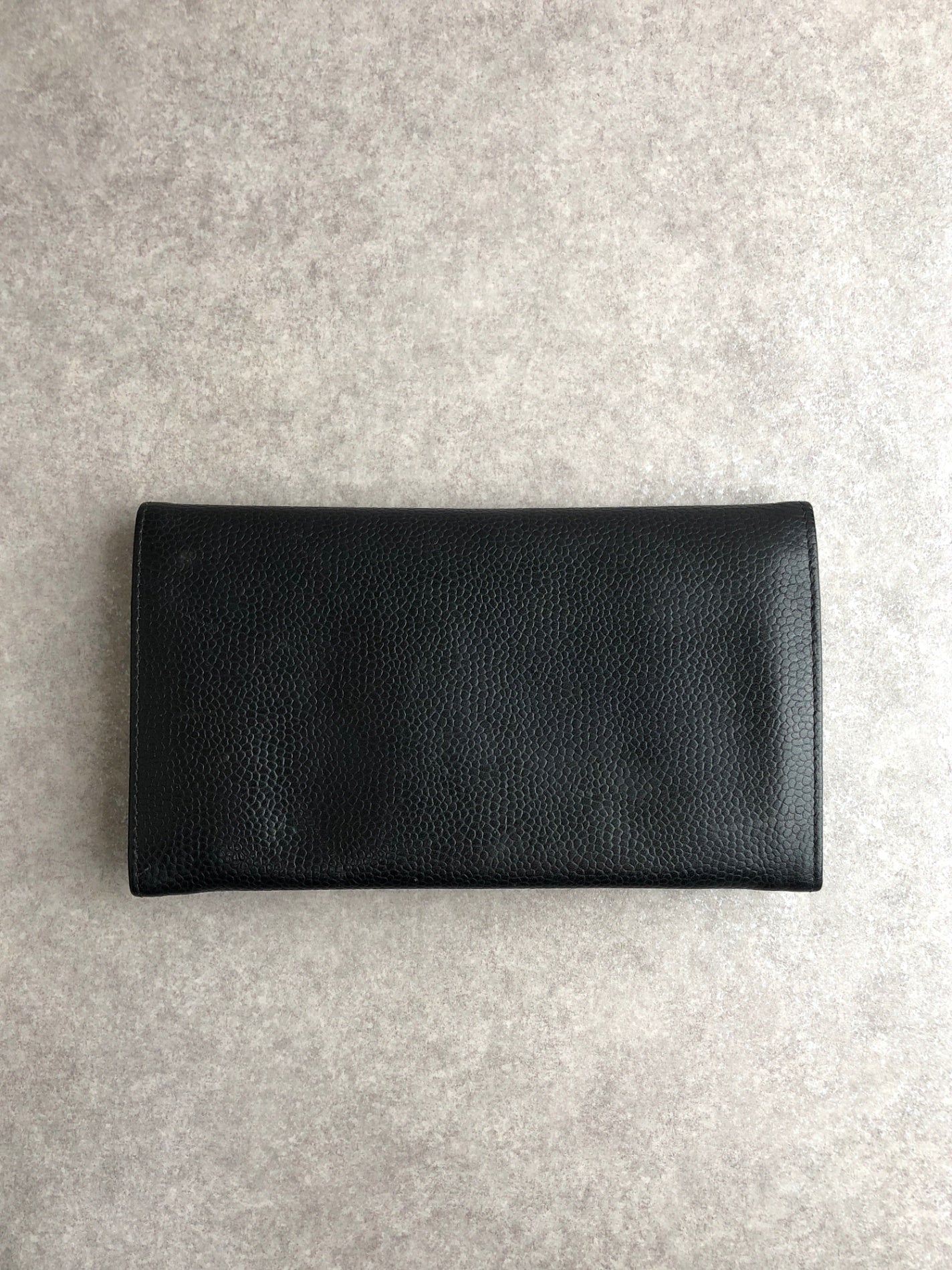 Christian Dior Metal Clasp Long Wallet Black Vintage k8a5us