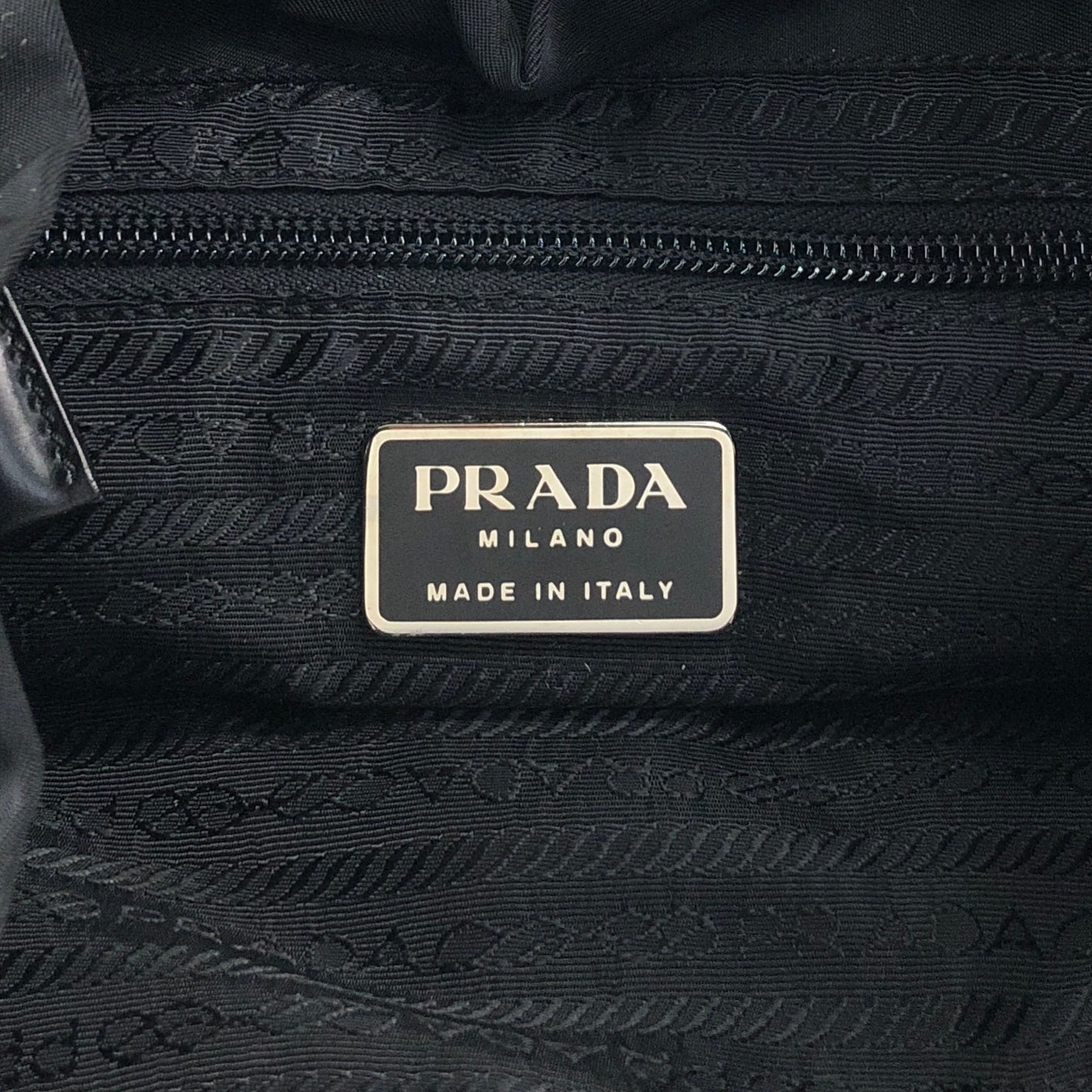 PRADA Tessuto Triangle Logo Double Pocket Backpack Black Vintage 5emm2a