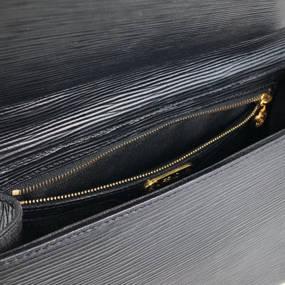 FENDI Logo Embossed Small Handbag Black Vintage h4nbvt