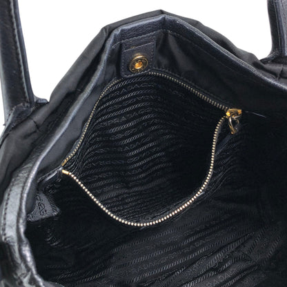 PRADA Tessuto Triangle Logo Two-way Handbag Shoulder bag Black Vintage jwasar