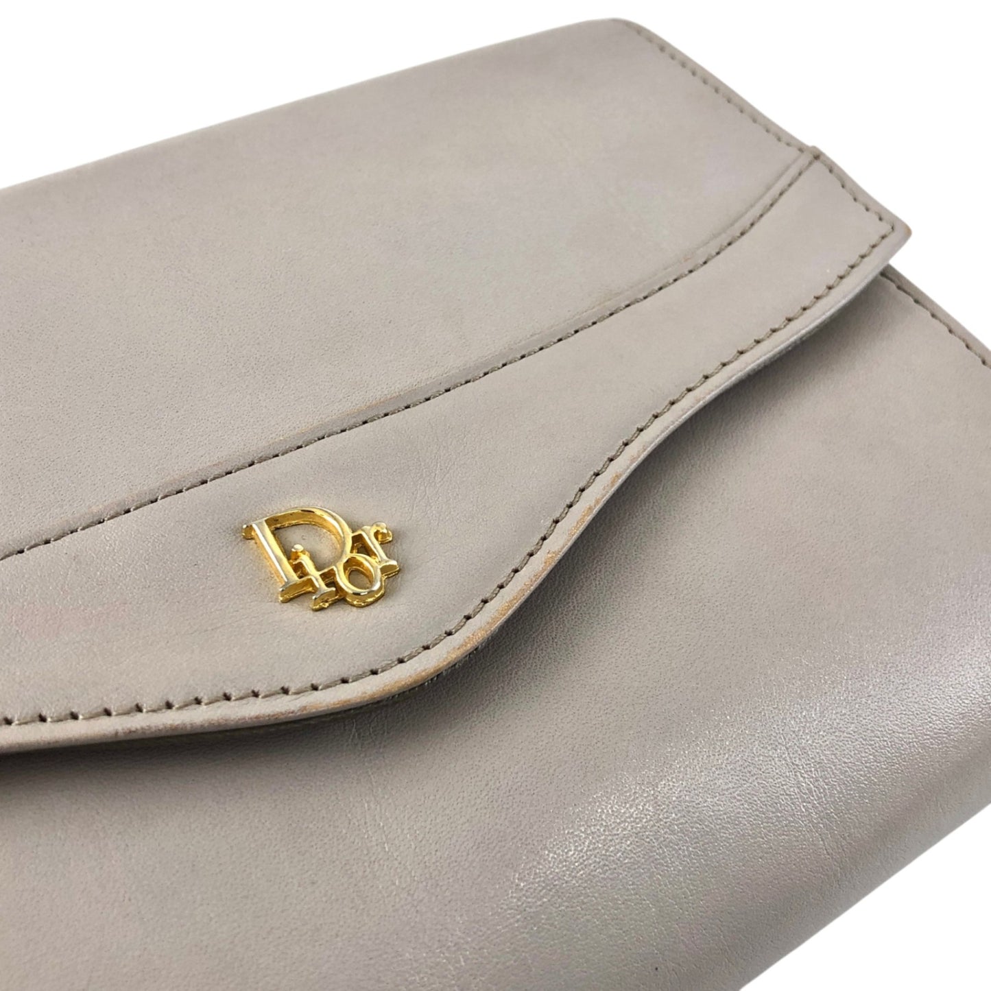 Christian Dior Logo Chain Shoulder bag Gray Vintage kynndd