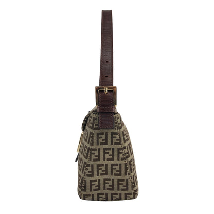 FENDI Zucchino Handbag Hobobag Brown Vintage 55k5nz