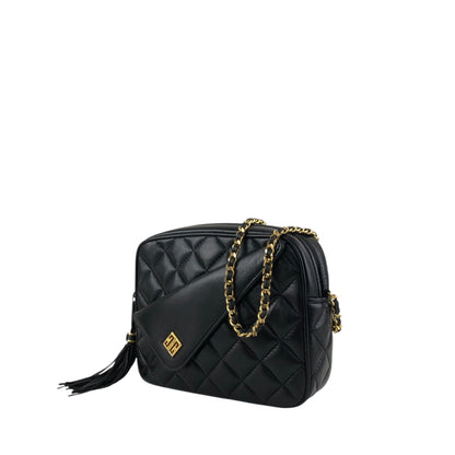 GIVENCHY Logo Tassel Chain Shoulder bag Black Vintage sgwgmf