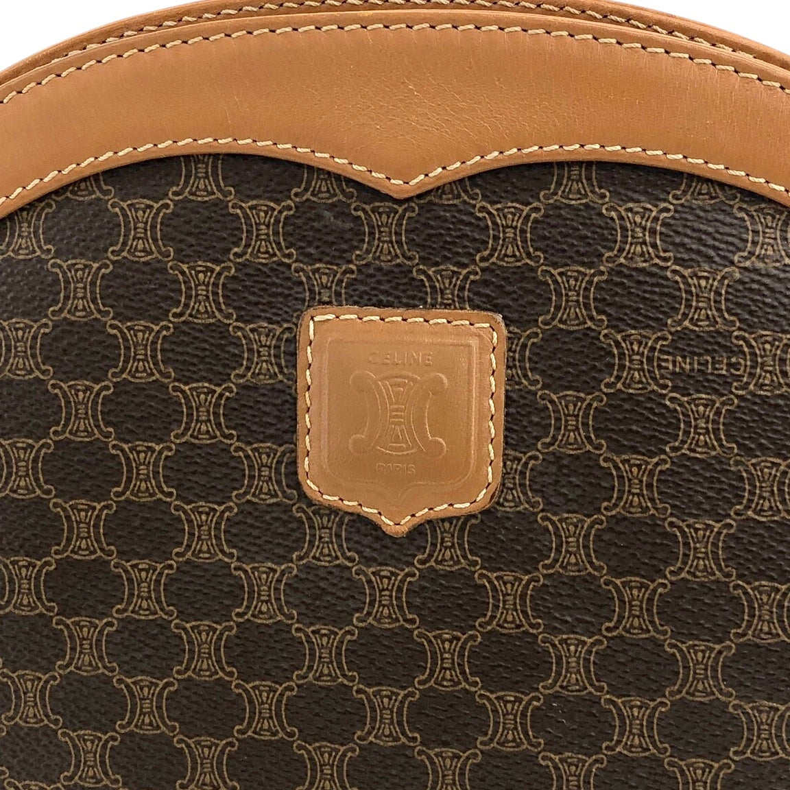 CELINE Macadam Blason Shoulder bag Brown Vintage gyf3yb