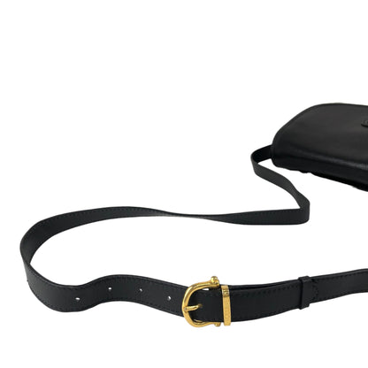 CELINE Blason Front Buckle Shoulder bag Black Vintage 4n3ttr