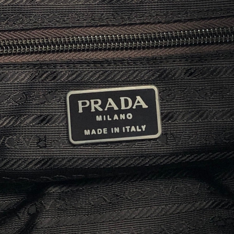 PRADA Triangle Logo Double Pocket Backpack khaki Vintage p3hihd