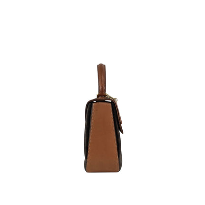 CELINE Macadam Turn Lock Charm Two-way Handbag Shoulder bag Brown Vintage tw3c3x