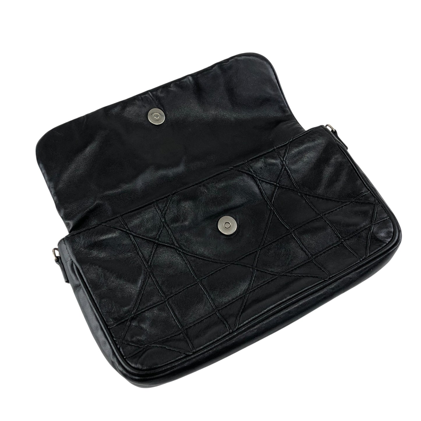 Christian Dior Cannage Charm Chain Shoulder bag Black Vintage cpsaii