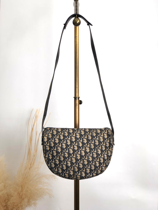 Christian Dior Trotter Shoulder bag Navy Vintage csrvwp
