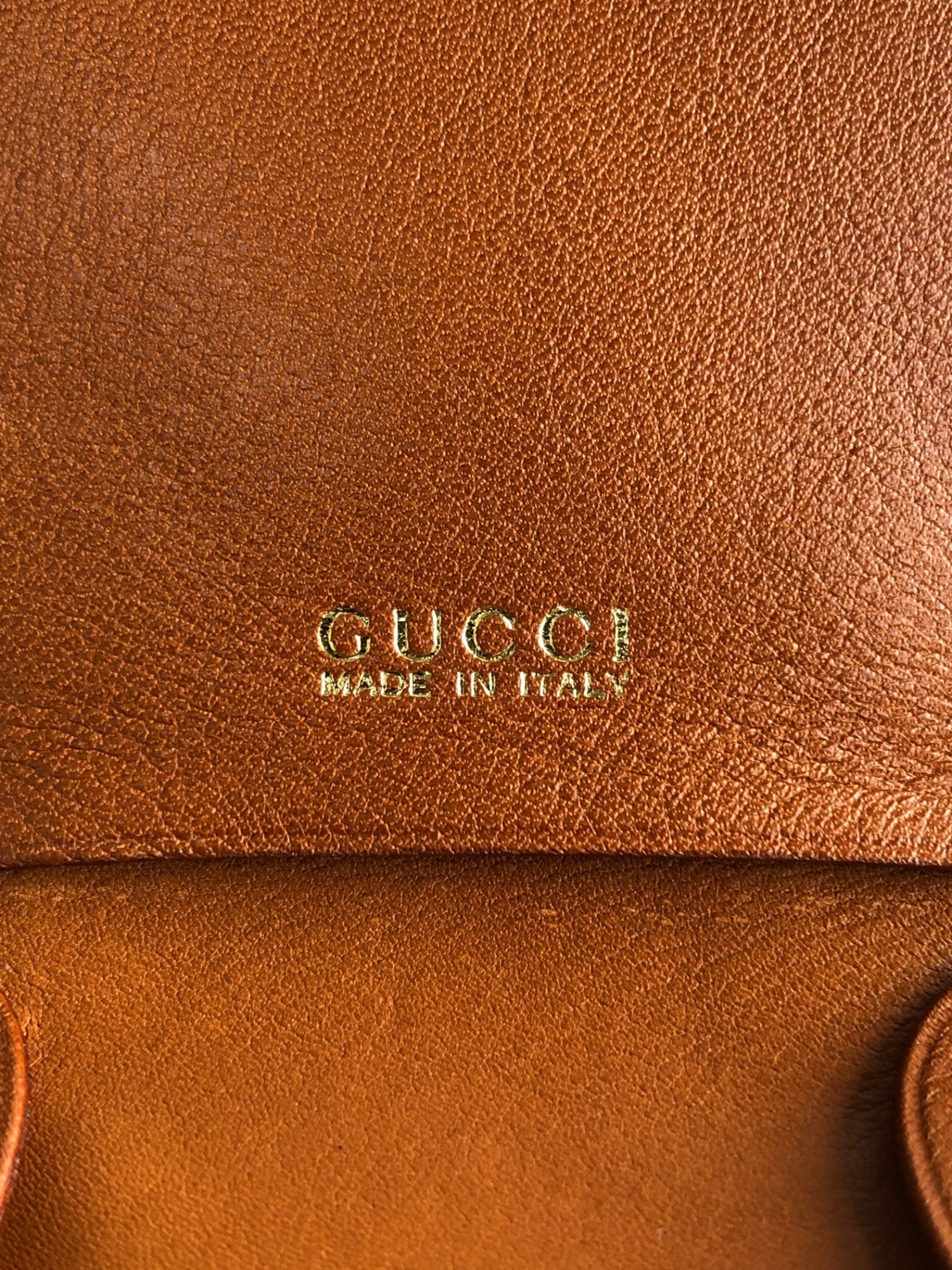 GUCCI Logo Embossed Coin Purse Brown Vintage 86ajph