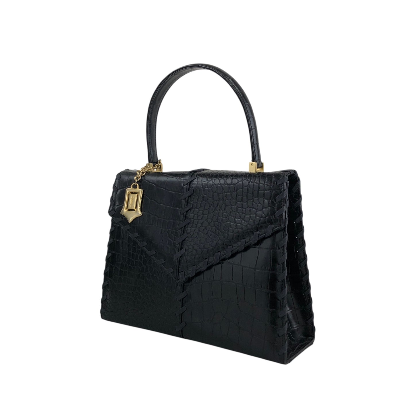 Yves Saint Laurent YSL Charm Handbag Black Vintage dxsc3k