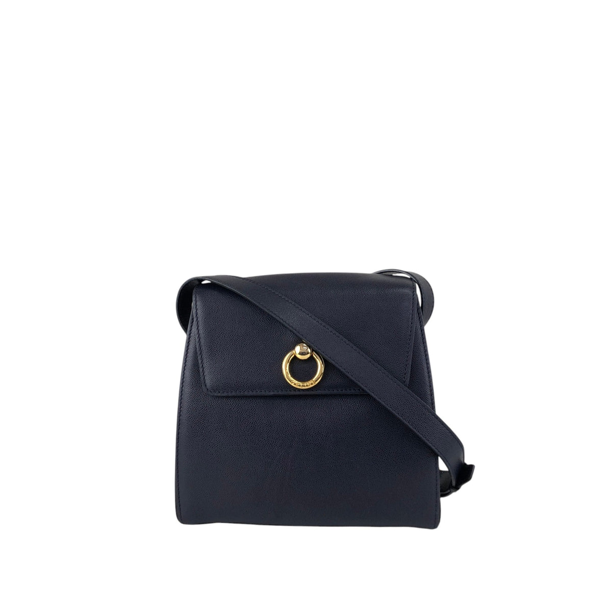 CELINE Gancini Shoulder bag Navy Vintage hf7v5f