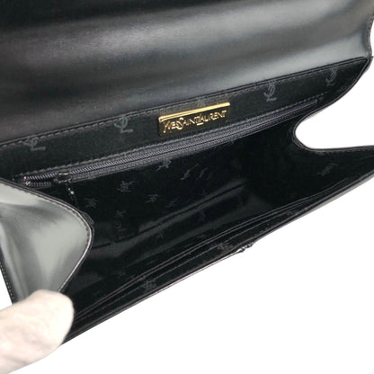 Yves Saint Laurent YSL Logo Top Handle Handbag Black Vintage m6kuvb