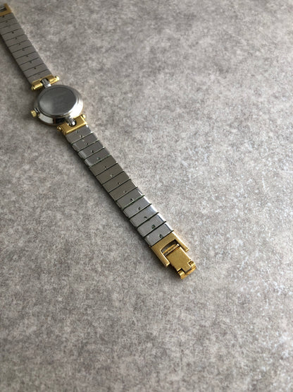 Christian Dior Logo Quartz Watch Silver×Gold 3025 Vintage 3es7fc