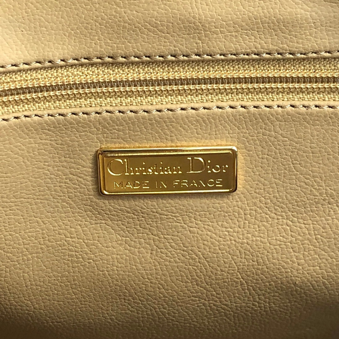 Christian Dior CD Logo Handbag Camel Vintage ns7ac5