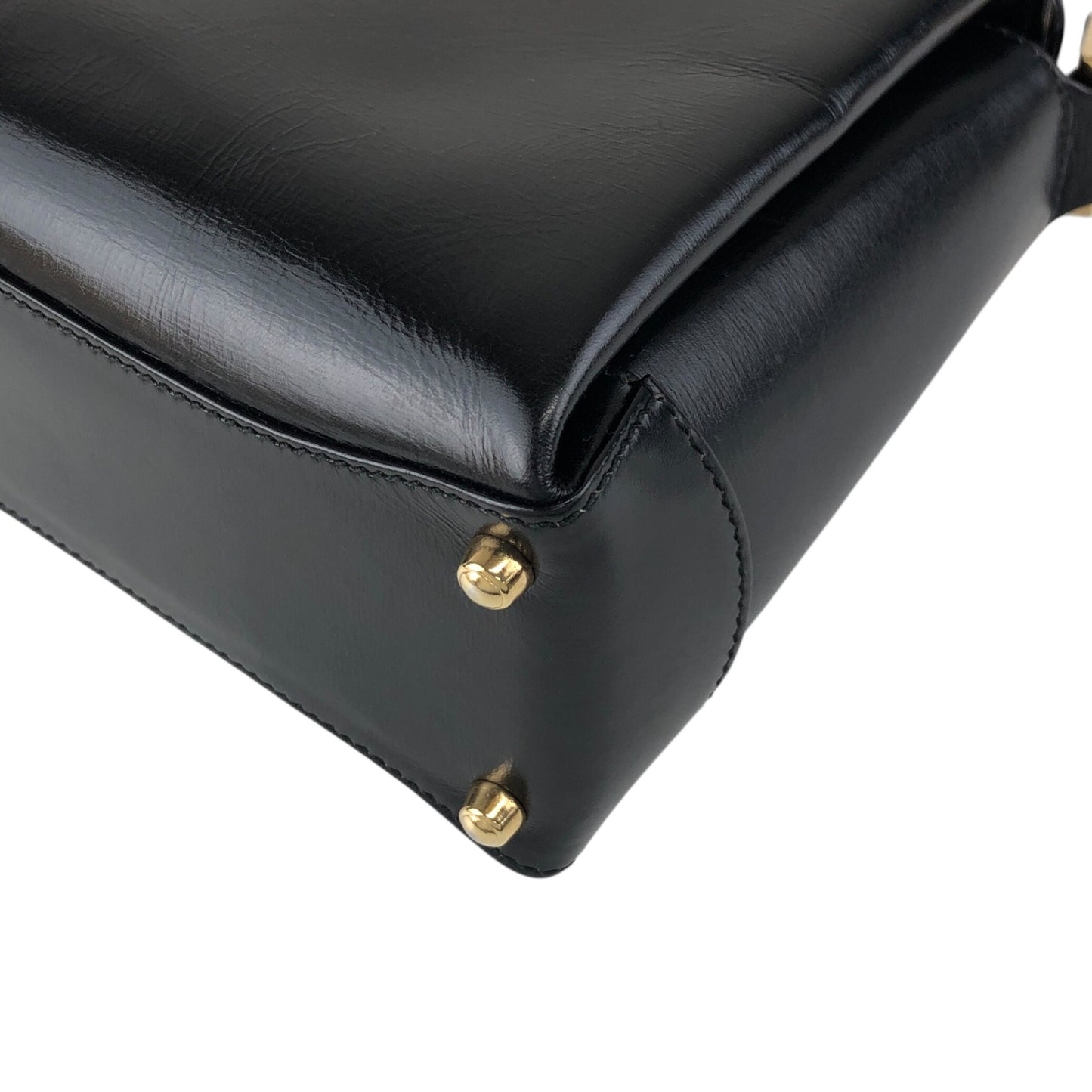 GUCCI Logo Small Handbag Black Vintage xwdrnw