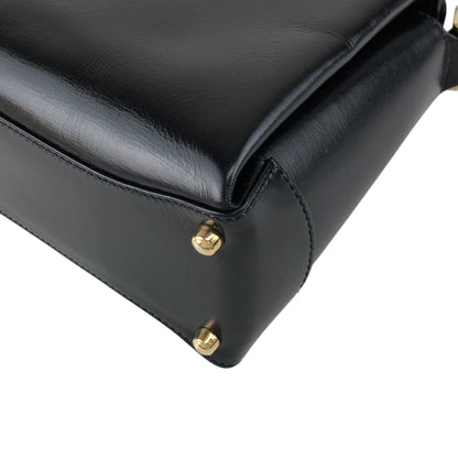 GUCCI Logo Small Handbag Black Vintage xwdrnw