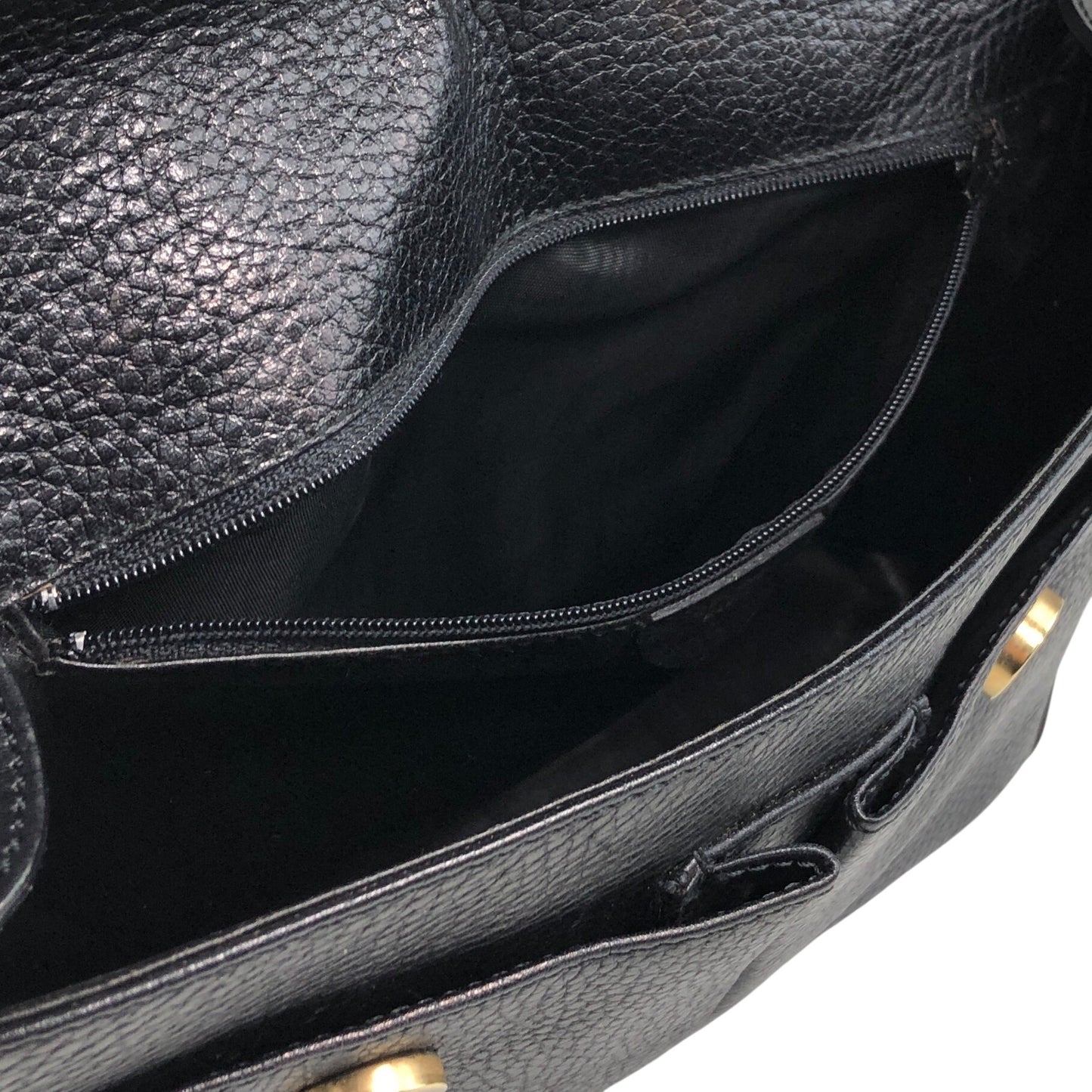CELINE Gancini Shoulder bag Black Vintage s3twv4