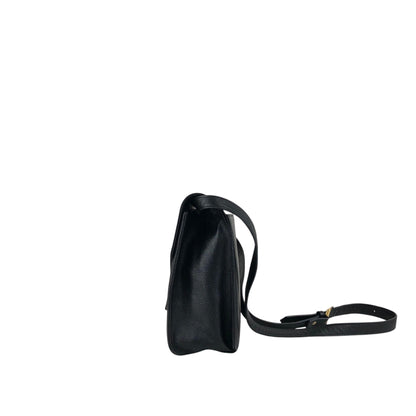 Yves Saint Laurent YSL Logo Shoulder bag Black Vintage p5pe7i