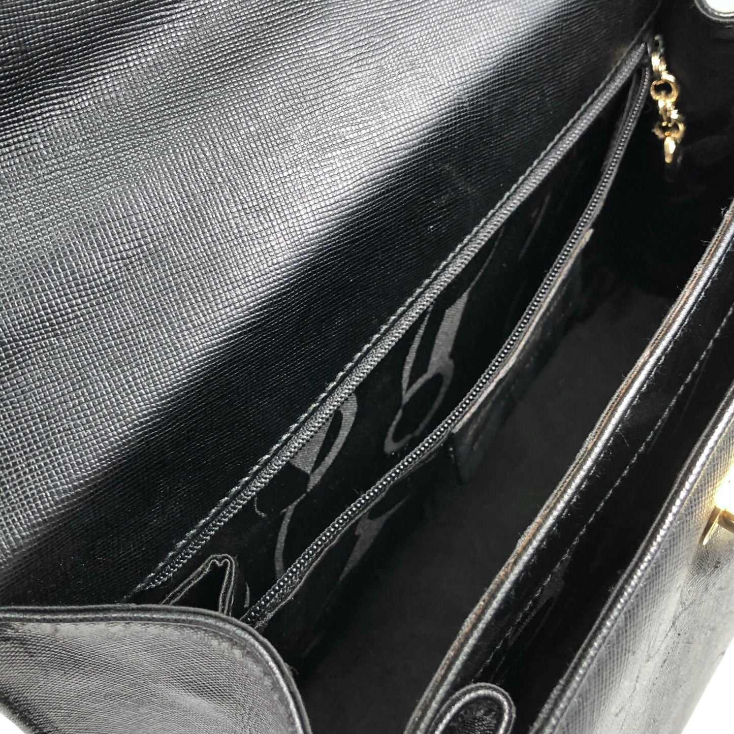 Salvatore Ferragamo Gancini Two-way Handbag Shoulder bag Black Vintage 67icsp