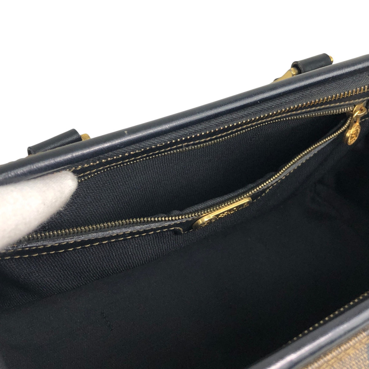 FENDI Pecan Two-way Small Boston bag Shoulder bag Black Vintage 3d83yd