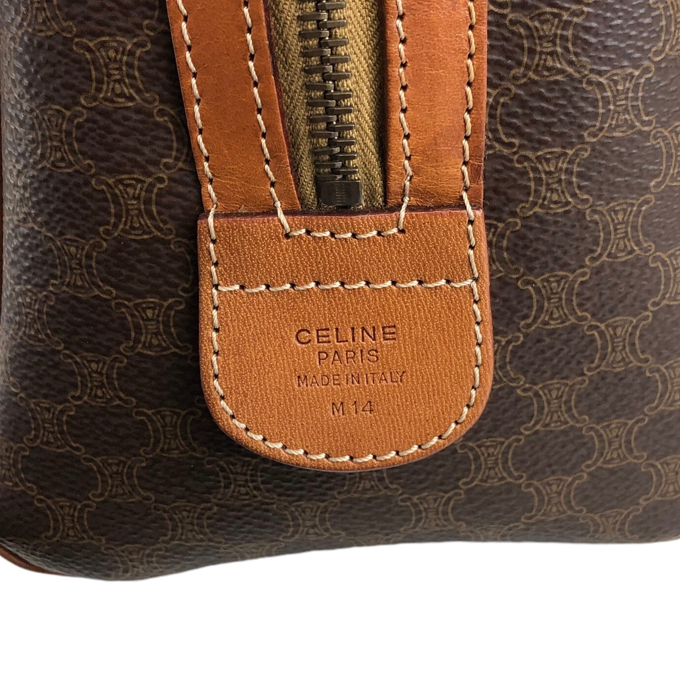 CELINE Macadam Blason Boston bag Brown Vintage iffx2u