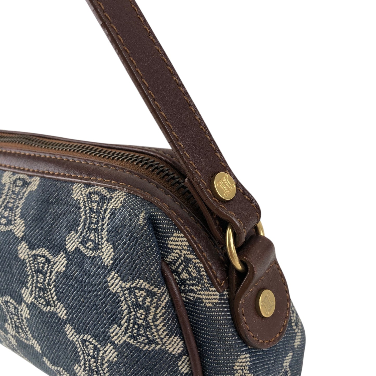 CELINE Paris Macadam Handbag Indigo Vintage 5tscu3