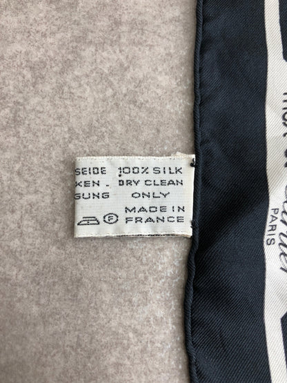 Cartier Silk100% Scarf Black Vintage etkiz6