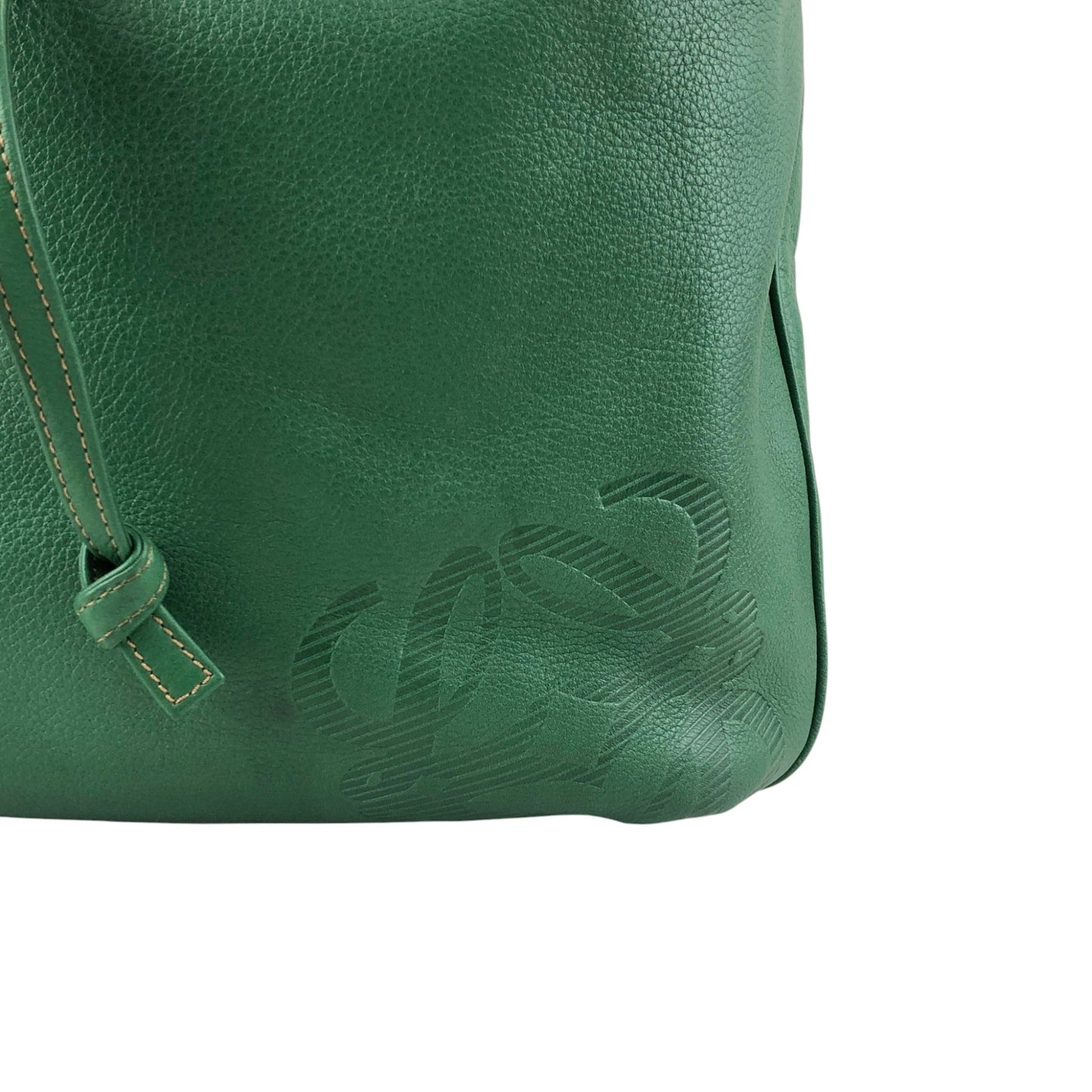 LOEWE Anagram Drawstring Shoulder bag Green Vintage 4p76em
