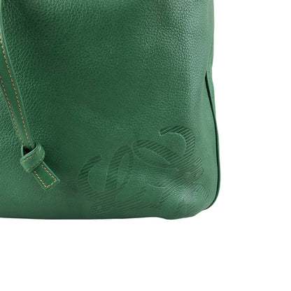 LOEWE Anagram Drawstring Shoulder bag Green Vintage 4p76em