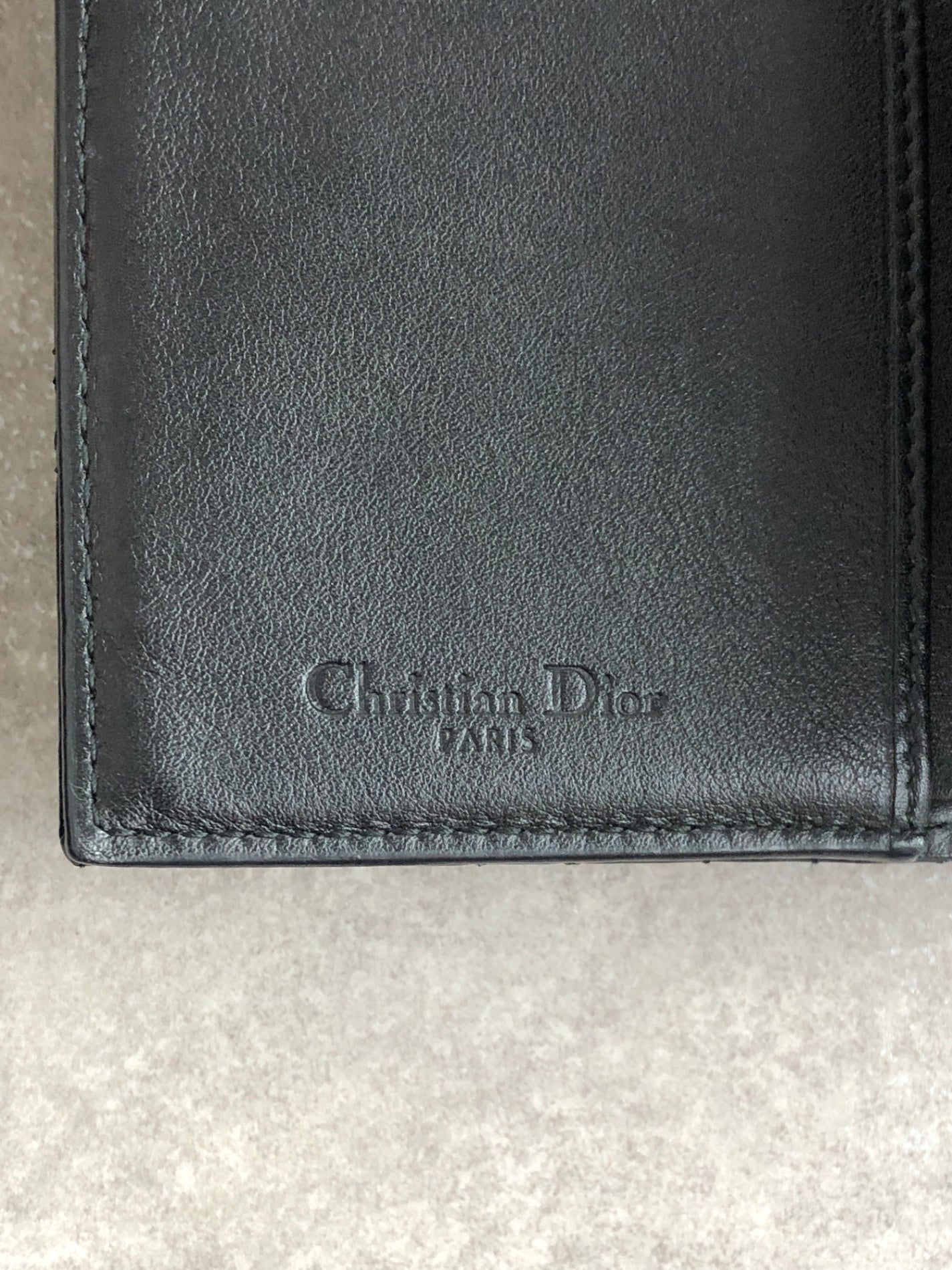 Christian Dior Cannage Folded Wallet Black Vintage m435au