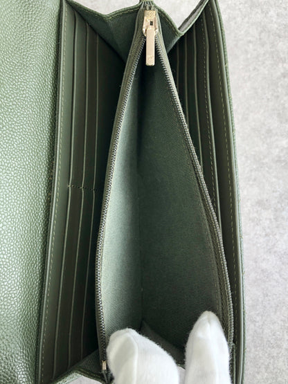 CHANEL Matelasse 長版錢包 卡其色 復古 mtrgcg