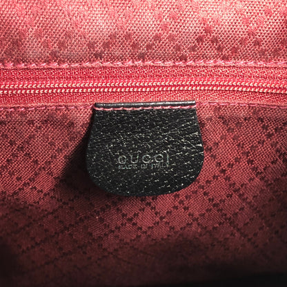 GUCCI Bamboo Front Buckle Backpack Black Vintage i34ihz
