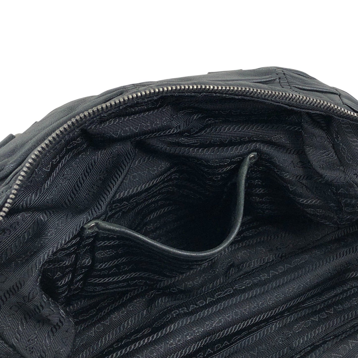 PRADA Triangle Logo Handbag Black Vintage g8wpjj