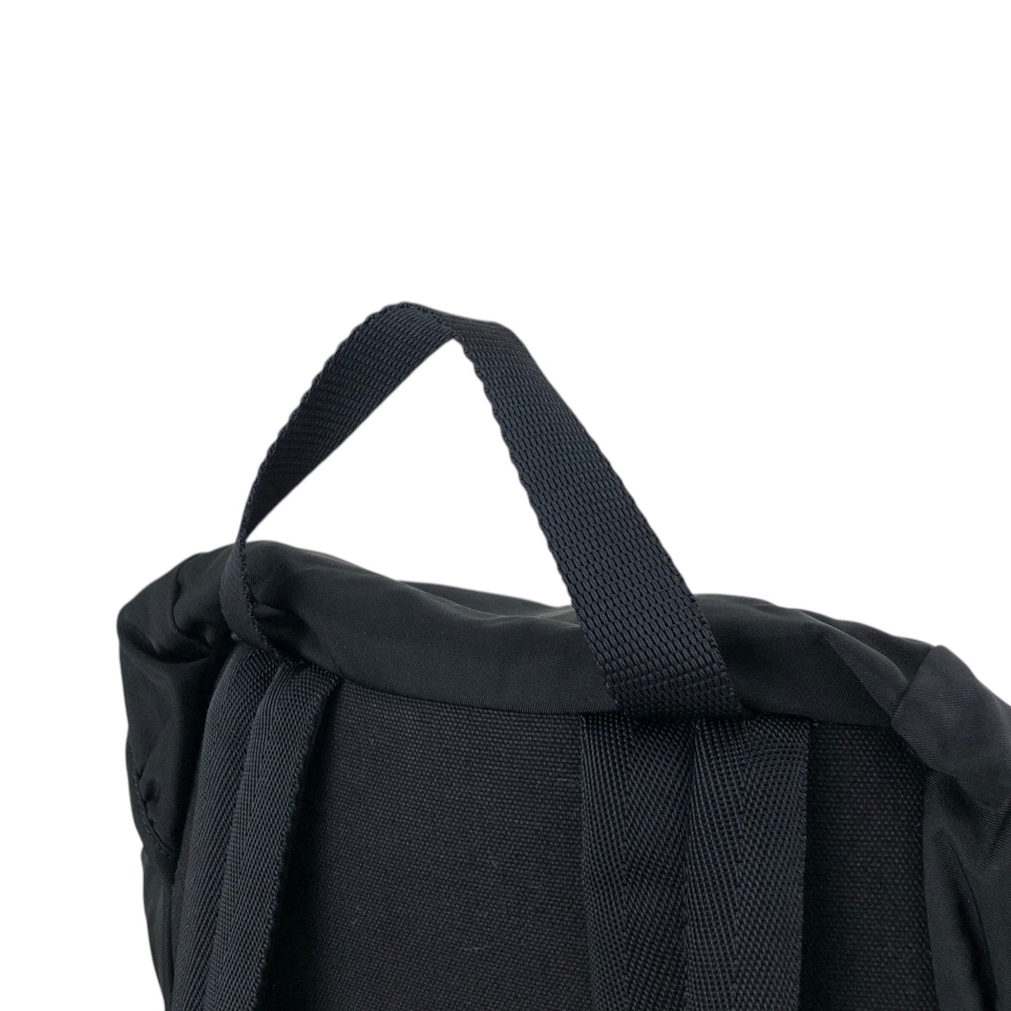 PRADA Tessuto Triangle Logo Front Buckle Backpack Black Vintage jmakxv