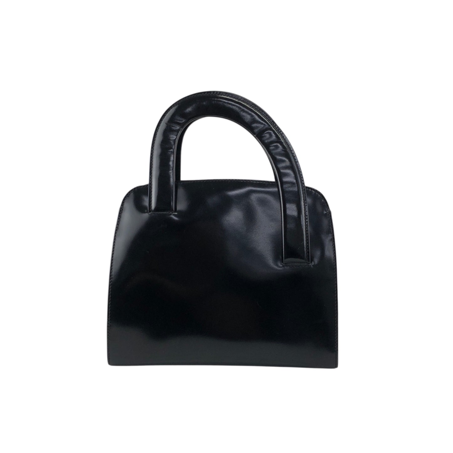 PRADA Logo Small Handbag Black Vintage snjxtd