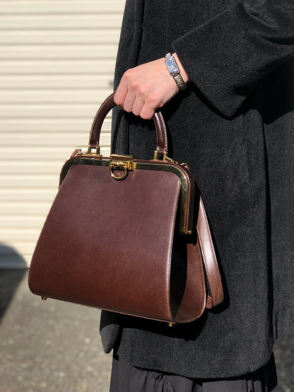 Christian Dior Metal Closure Two-way Handbag Shoulder bag Brown Vintage 2iixfe