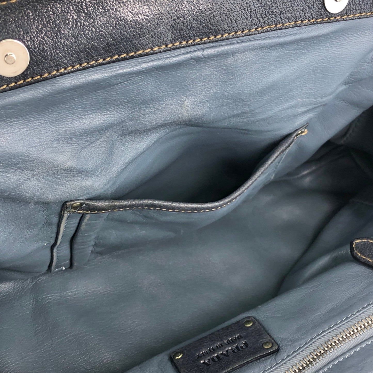 PRADA Triangle Logo Handbag Gray Vintage x8guys