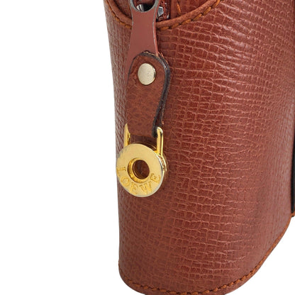 LOEWE Logo Embossed Shoulder bag Brown Vintage hhdfi4