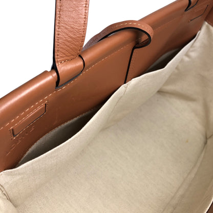 LOEWE Logo Handbag Totebag Beige×Brown Vintage 3yst46