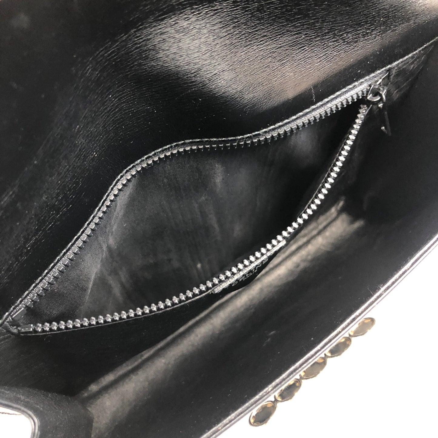 CELINE Starball Leather Clutch bag Black Vintage wcds3e