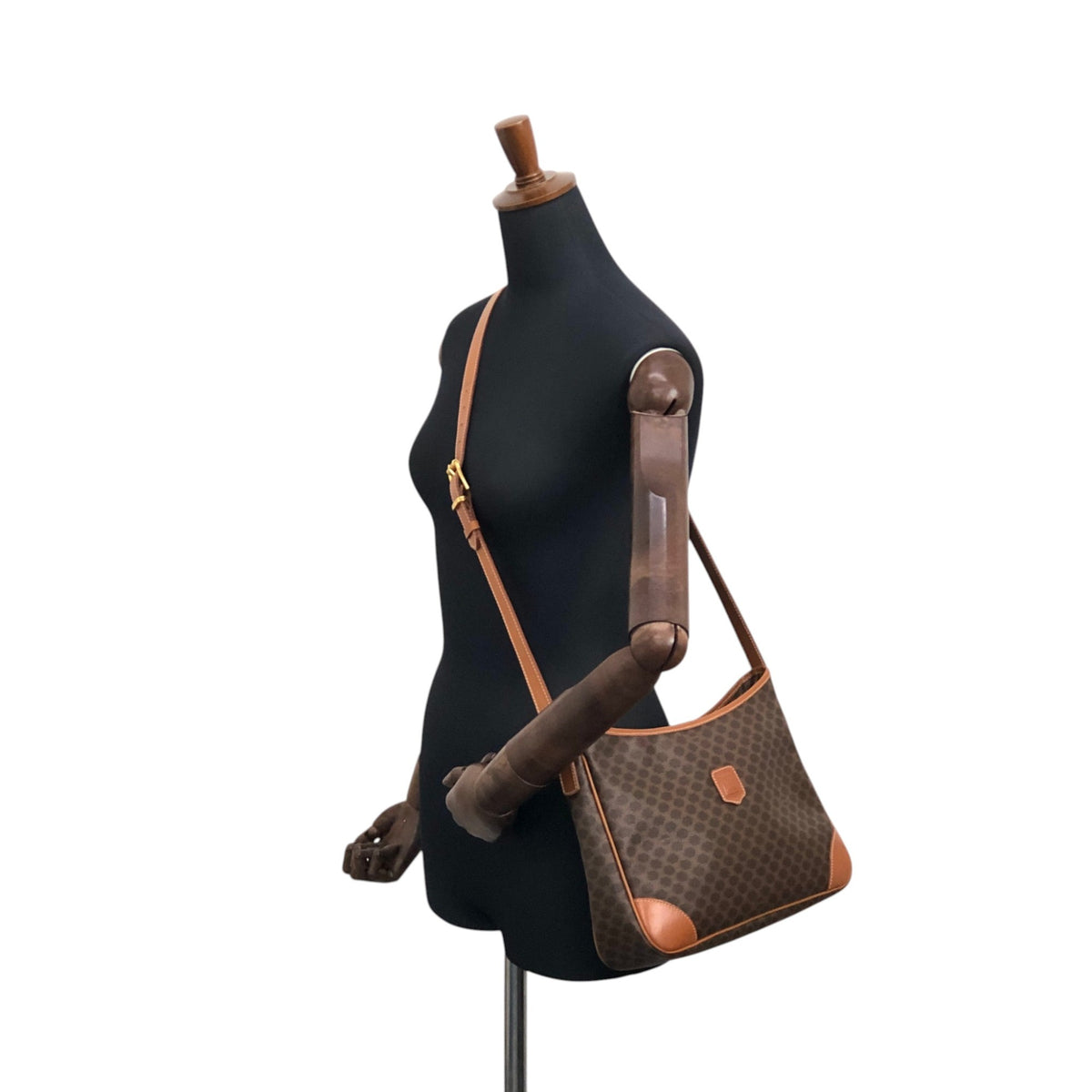 CELINE Macadam Blason Shoulder bag Hobobag Brown Vintage mtbfvr