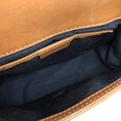 CELINE C macadam Round  Suede Leather Small Crossbody Shoulder bag Minibag Navy Vintage ugm55g