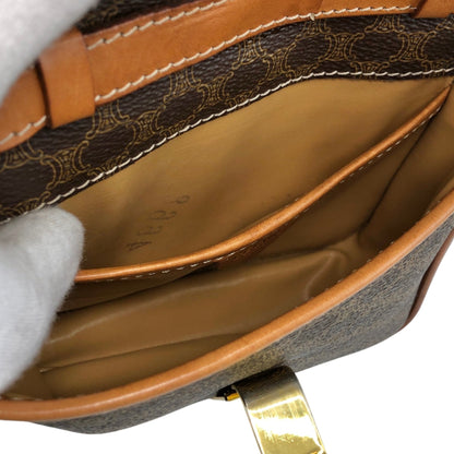 CELINE Macadam Logo Shoulder bag Brown Vintage ajpy3m