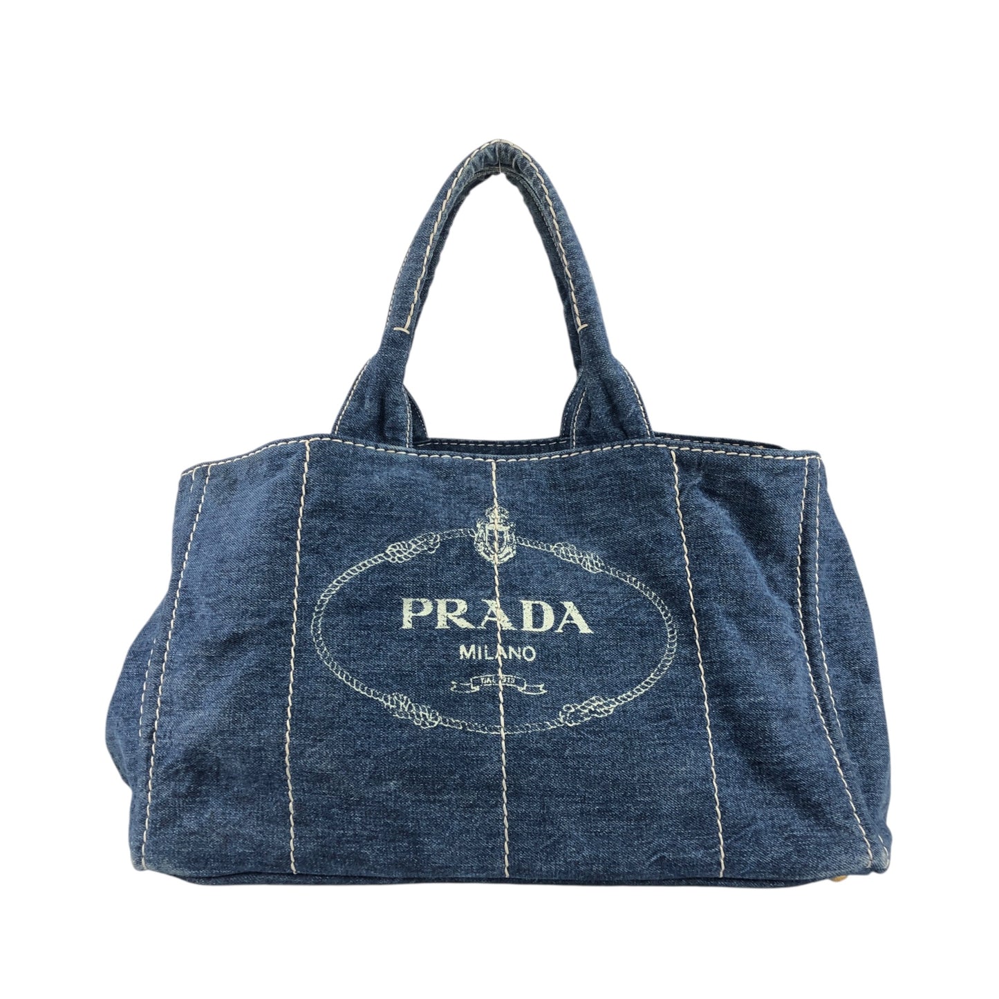 PRADA Canapa Handbag Indigo Vintage t35cnj