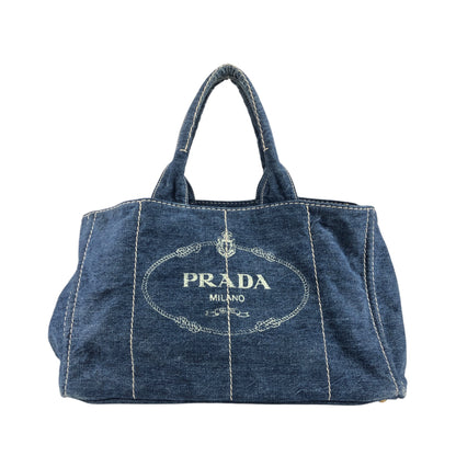 PRADA Canapa Handbag Indigo Vintage t35cnj