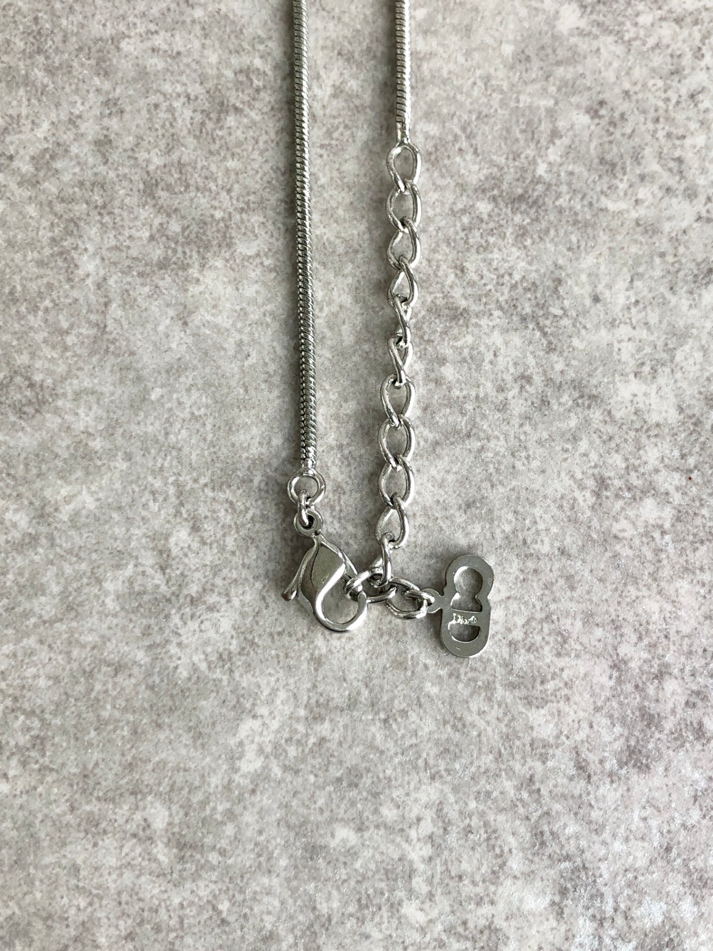 Christian Dior D Motif Necklace Silver Vintage uxg4nx