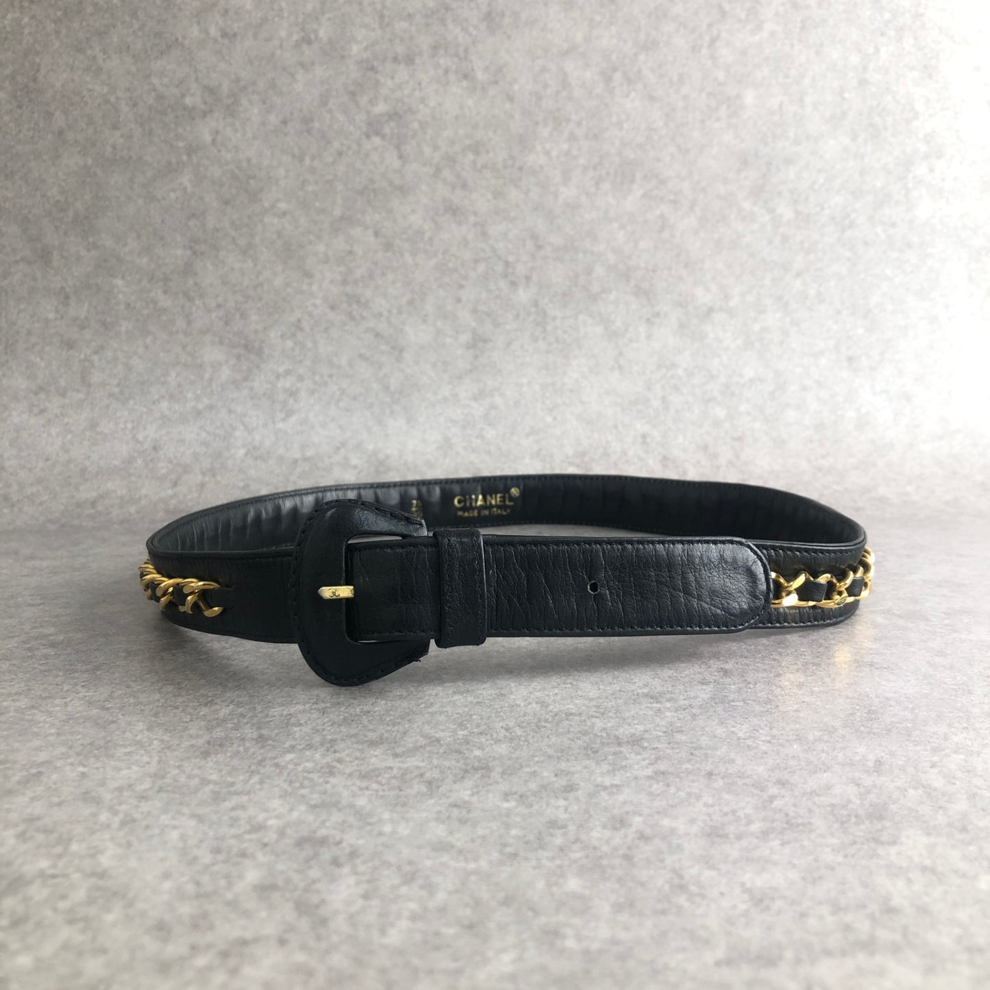 CHANEL Matelasse Belt Black Vintage h4ignw